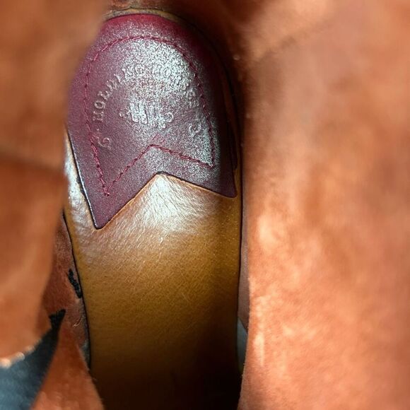 Anthropologie HOLDING HORSES 39 MAMBA BOOTIES Suede Rafia Wedge Spain festival - Picture 9 of 10